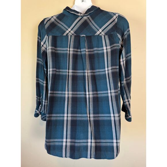 Rustic Grunge Plaid Button Down Shirt Women's Plus Size 2XL Flannel Cabin Core - Picture 8 of 11